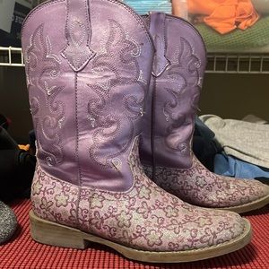 Roper cowgirl boots Purple size 2 Glitter used